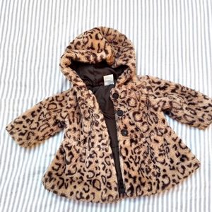 6-9M Faux Fur leopard coat